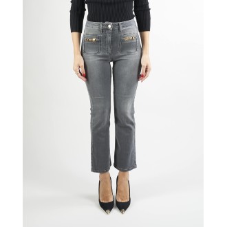 ELISABETTA FRANCHI Jeans a zampetta con morsetti borchiati Elisabetta Franchi