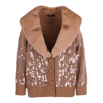 Blumarine Knitted All-Over Sequins Embellished Wool Cardigan XS