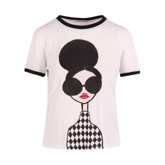 Alice Olivia 'Rylyn' Iconic Graphic Print Cotton T-Shirt L