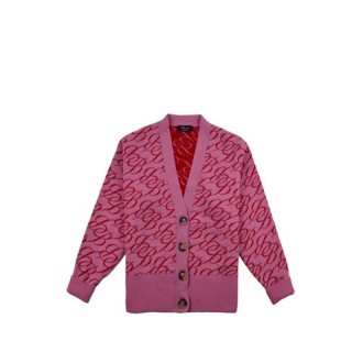 CARDIGAN IN LANA CON LOGO JACQUARD