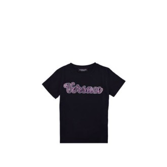 T-SHIRT LOGO VERSACE CON CRISTALLI