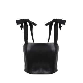 Alice Olivia 'Cassidy' Vegan Leather Crop Top 8