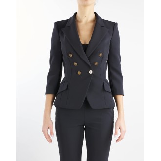 ELISABETTA FRANCHI Giacca doppiopetto in doppio crepe stretch Elisabetta Franchi