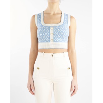 ELISABETTA FRANCHI Top smanicato con scollatura profonda Elisabetta Franchi