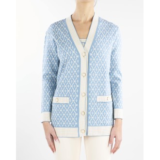 ELISABETTA FRANCHI Cardigan ampio disegno losanga Elisabetta Franchi