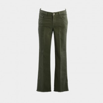 Pantalone jeans in cotone verde