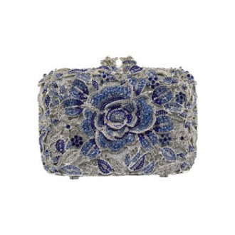 Clutch con fiori di cristallo