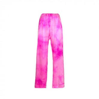 Pantaloni in seta fucsia