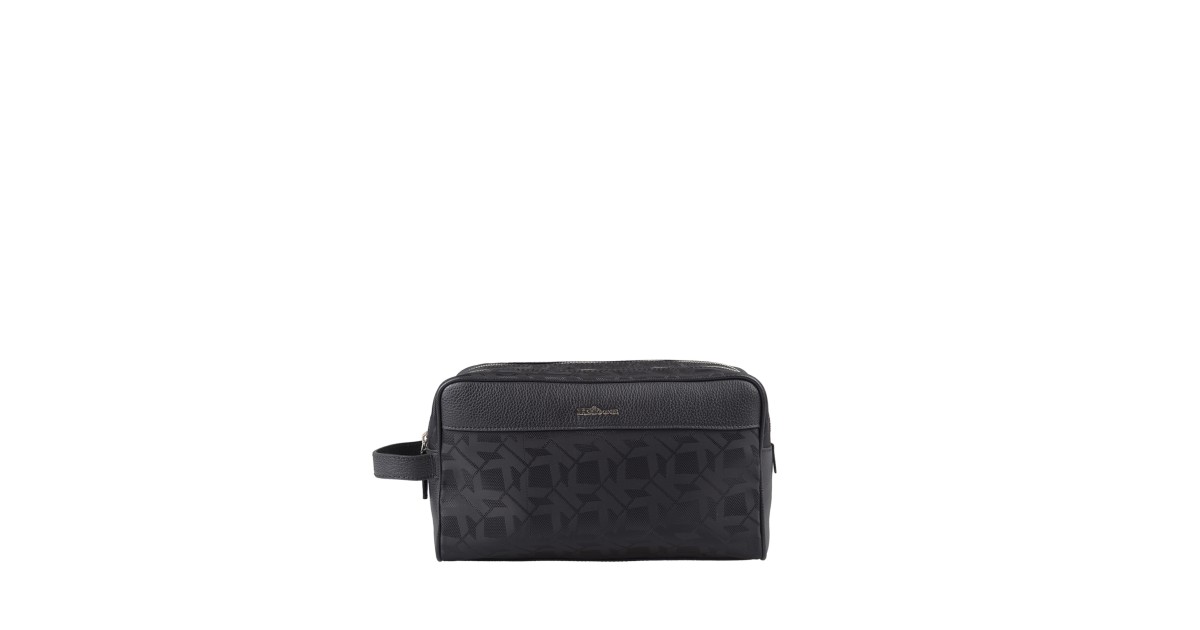 Beauty Case Monogram Nero Con Zip Doppia - KITON - Russocapri