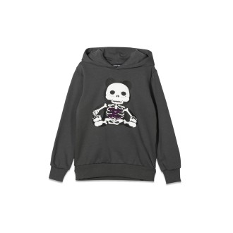 vision of super pandy skeleton print hoodie