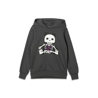 vision of super pandy skeleton print hoodie