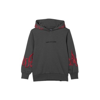 vision of super embroidered red flames hoodie