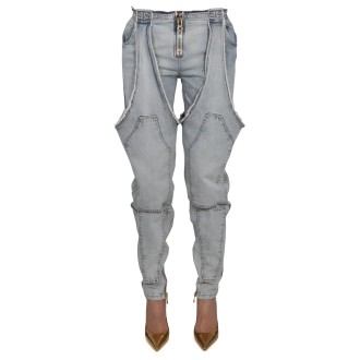 balmain washed cotton jeans