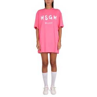 msgm brushed logo dress