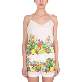 boutique moschino flower and fruit print top