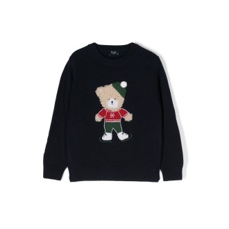 il gufo teddy bear crew neck pullover