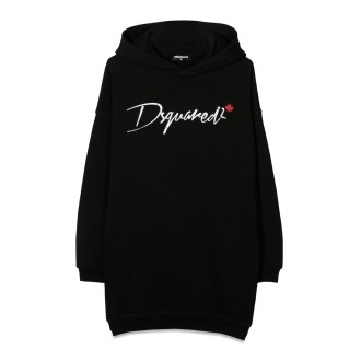 dsquared over hooded sweatshirt dress