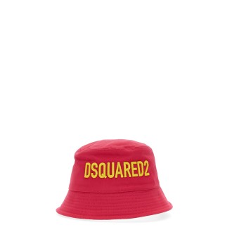 dsquared bucket hat with logo embroidery