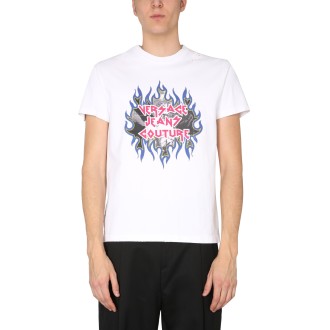 versace jeans couture t-shirt with rock logo print