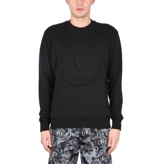 versace jeans couture sweatshirt with logo embroidery