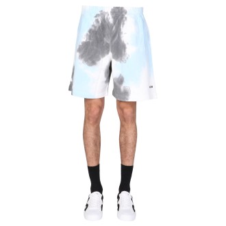 msgm tie dye pattern bermuda 