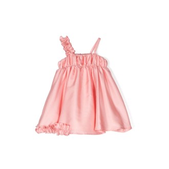 mimisol ruffled satin dress