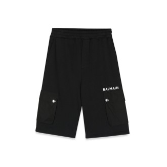 balmain sweatshirt bermuda shorts with pockets