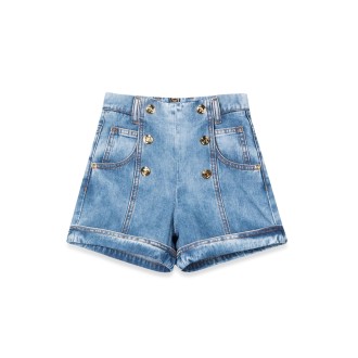 balmain short shorts with gold buttons