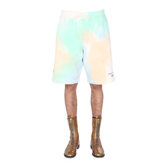 msgm tie dye pattern bermuda 