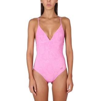 etro one piece swimsuit with logo