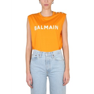 balmain logo print t-shirt