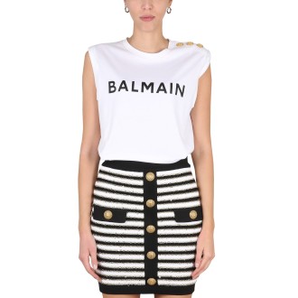 balmain logo print t-shirt