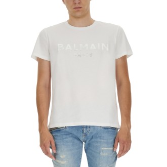 balmain logo print t-shirt