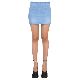 versace medusa denim miniskirt