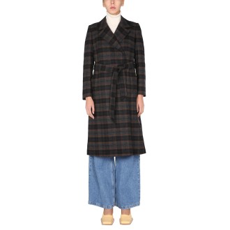 barbour coat with tartan pattern