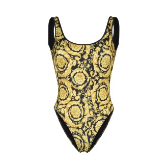 versace one piece swimsuit with baroque print