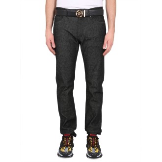 versace medusa studded jeans