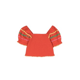 stella mccartney top square neckline balloon sleeves