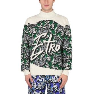 etro jersey with logo and paisley print