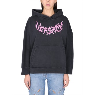 versace hooded sweatshirt with logo