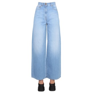 versace medusa wide leg jeans