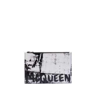 Alexander McQueen `Jacket Printed Iris` Flat Zip Pouch