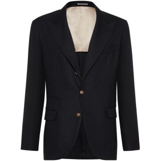 Brunello Cucinelli Blazer With Large Peak Lapels And Metal Buttons
