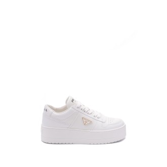 Prada `Downtown` Leather Sneakers With Box Sole