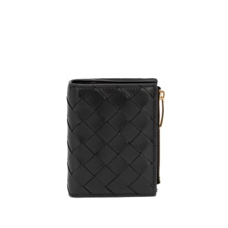 Bottega Veneta `Small Intrecciato Bi-Fold Zip Wallet`