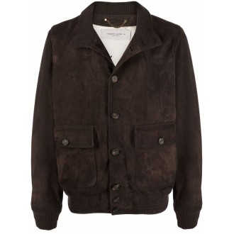 Golden Goose `Golden` Soft Leather Bomber Jacket