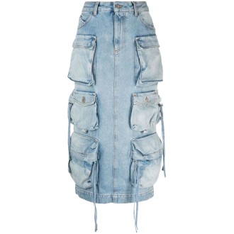 The Attico Midi Denim Skirt