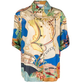 Zimmermann `Alight` Short Sleeve Shirt