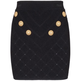 Balmain 6 Buttons Knit Short Skirt