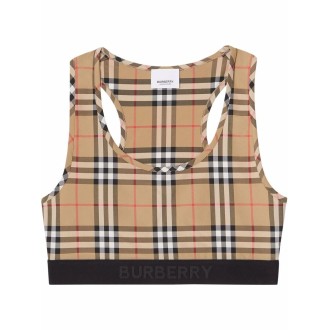 Burberry `Dalby` Logo Detail `Vintage Check` Bra Top